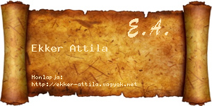 Ekker Attila névjegykártya